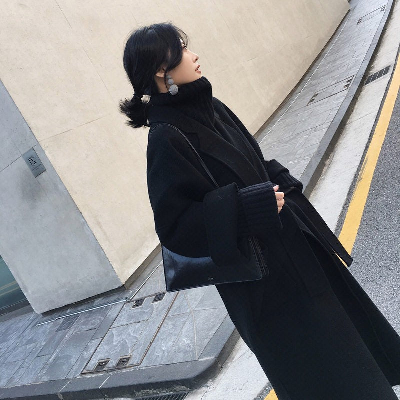 Statement Wool Coat - Oversized Double-Breasted